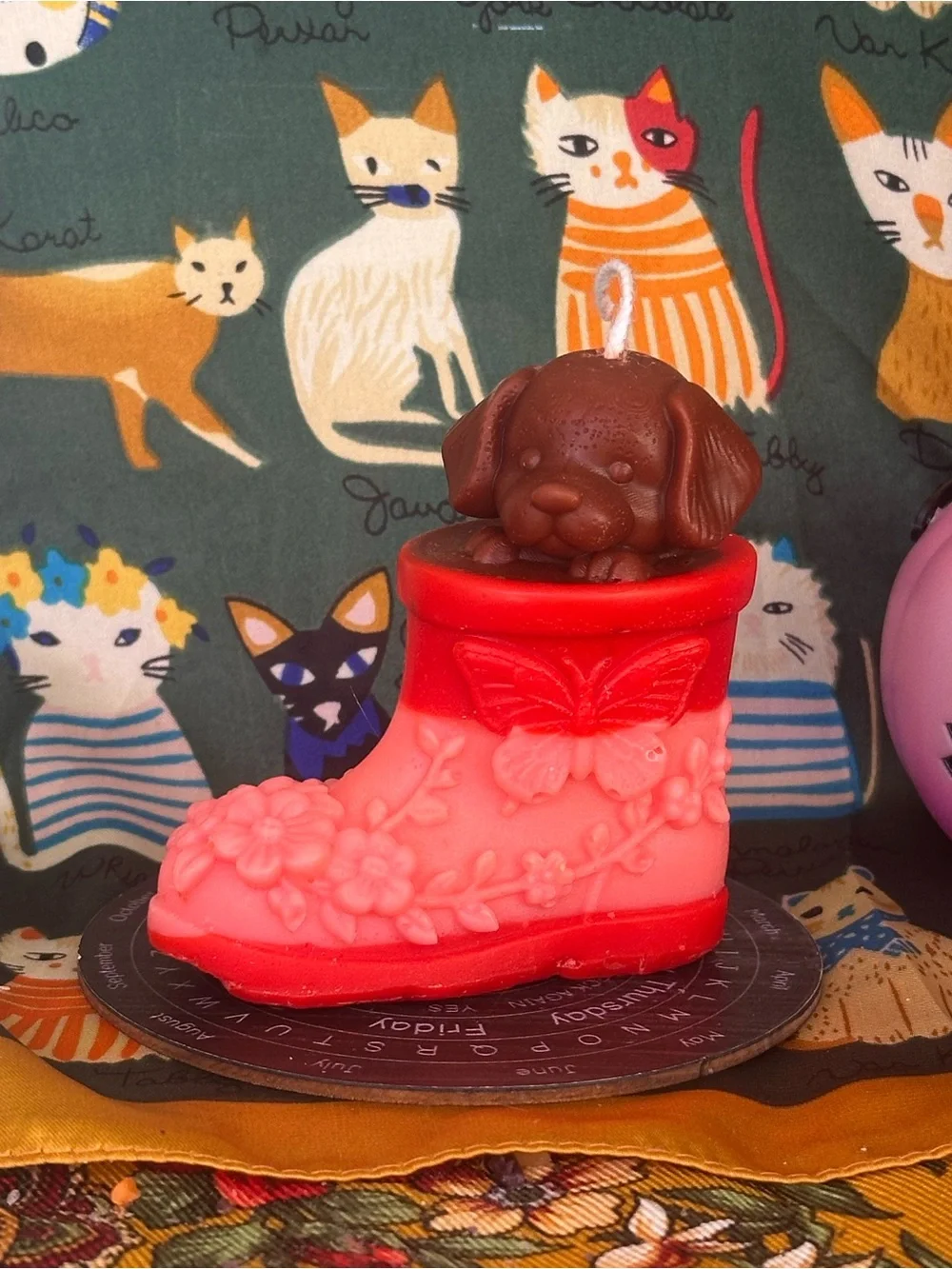 Puppy in a Boot Candle